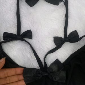 Very Cute Bow Style Frill Sleeves Bra