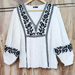 Black Embroidert Work Top Size-34