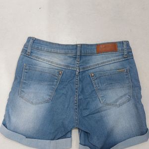 Kraus Mid Waist Blue Shorts