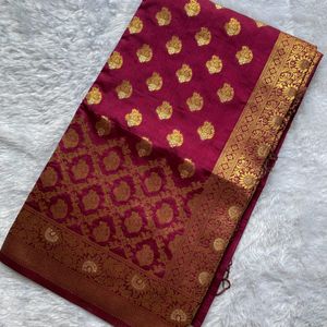 Brand New Banarasi Silk Saree With Blouse Piece