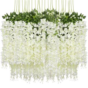 Pack of 6 Wisteria Hanging Orchid Flower Vines