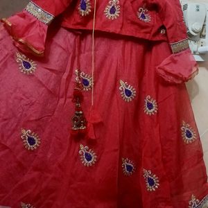 Beautiful Lehanga  IN Red Color With Blouse..