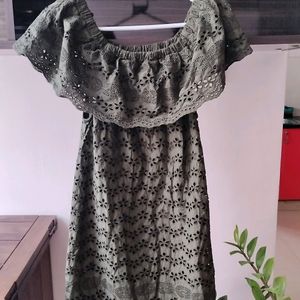 Olive Colour Small Mini Frock