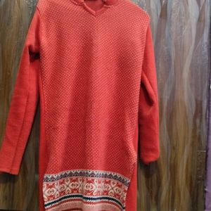 Woolen Red Kurta