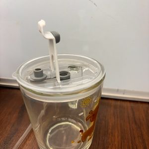 tumbler with lid and Glass straw