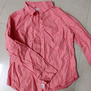 Coral Pink Fitted Shirt