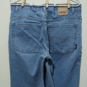 DFU light blue color denim high rise straight leg