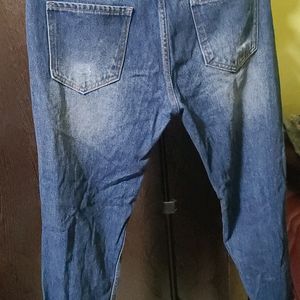 Boyfriend Dark Blue Torn Jeans Size 32