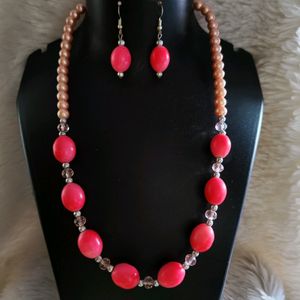 ORANGE NECKLACE SET