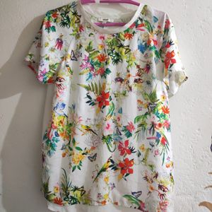 White Floral Summer Tshirt