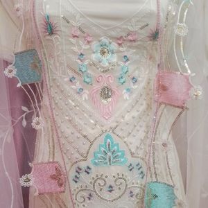 Pakistani Embroidered Fancy Dress Material