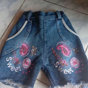 Kids Girls Jeans Shorts Pant