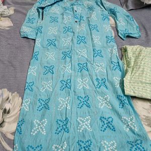 Blue Partywear Kurta Set