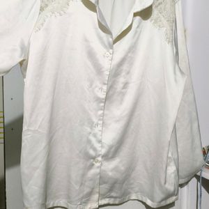 Vera Wang white satin shirt