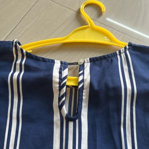 Blue Boxy Stripped Top