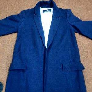 Blue Stylish Single Breast Blazer For Women