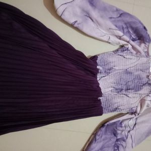 Women A-line Dress With Pleats, Has An Square Neck