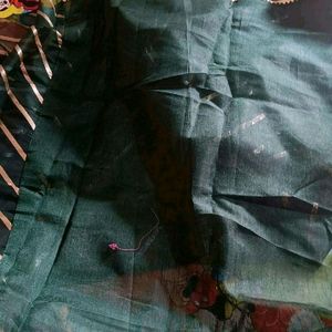 New Green Sari Soft Silk With Blouse Piece