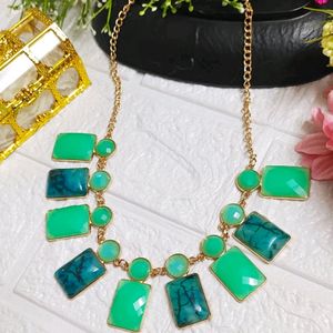 Shades Of Green Statement Necklace