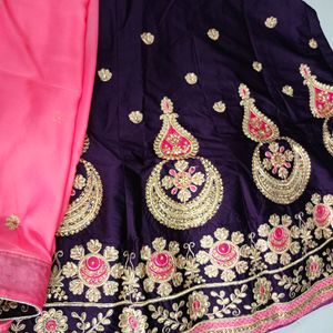 Beautiful Sider Lehenga With Stiched Blouse