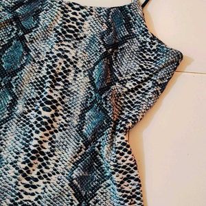 Snake Print Tube Top With Noodle Strap