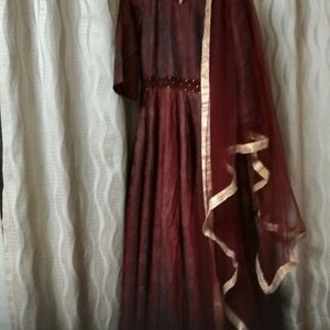 Designer Gown With Dupatta