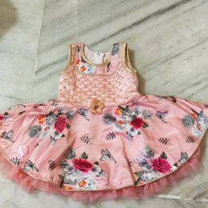 Super Soft And Comfortable 🍑 Peach Colour Dress For Baby For