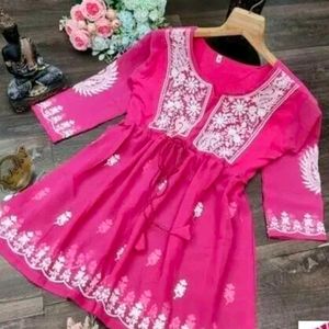 Pink Trendy Chikankari Kurti