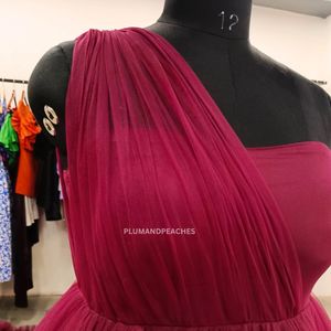 Designer Heavy Ruffle Gown