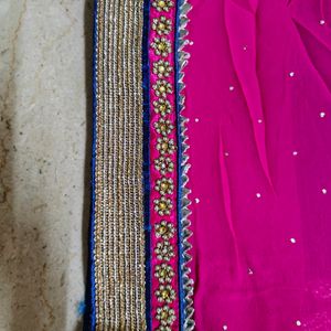 Embroidered Border Half&Half Saree