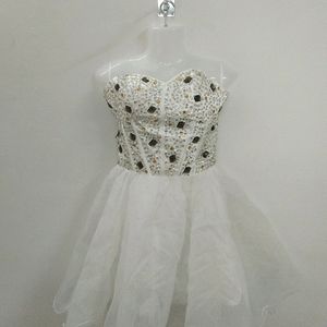 White Corset Rhinestone Fairy Dress 🤍❤️