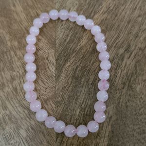 Natural Rose Quartz Round Crystal Bracelet