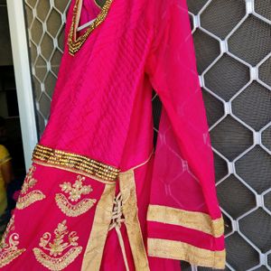 Hot Pink Suit With Dupatta (No Pant)