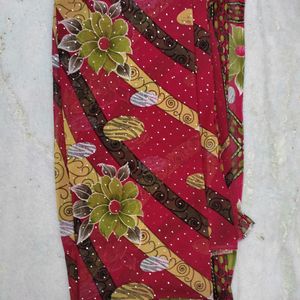 Red Glitter Sticker Saree