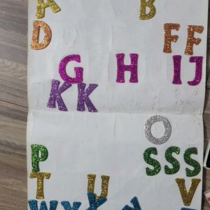 Alphabet Stickers, Feather ,crayons And Erasers