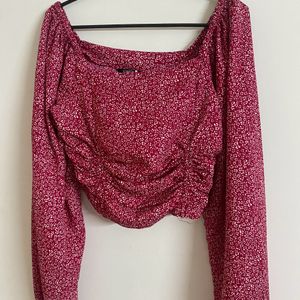 STREET9 Maroon Floral Georgette Top