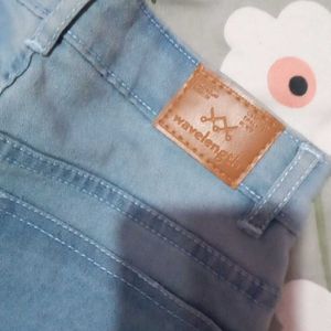 Faded Skyblue Skinny Jeans For Girls