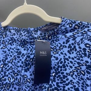 Marks & Spencer Blue Leopard Print Top