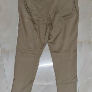 AND Straight Fit Tan Formal Trousers