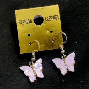 Lilac Butterfly Earrings