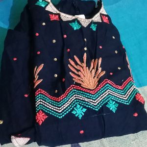 Fully Embroidery Rayon Anarkali Kurti