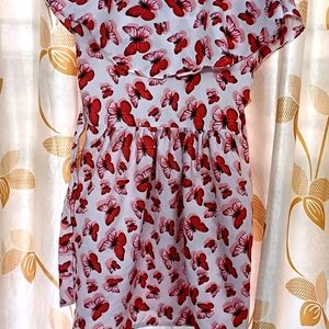 Butterfly Printed Frock For Girls 8-9yrs