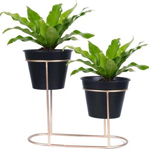 New Metal Hard Pot 2 Pc With Stand Brass