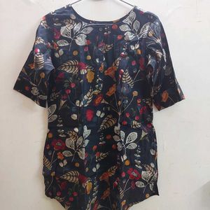 Black Floral Kurti (M)