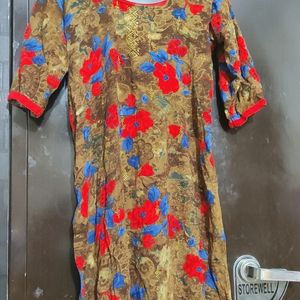 Multi 🔴🔵Floral Printed Kurti For 40 Bust