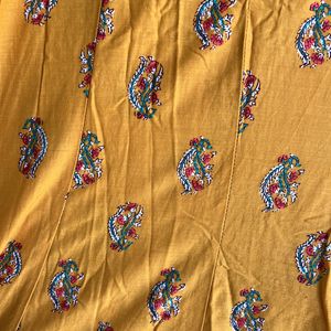 Mustard Yellow Color Printed Flaired Palazzo