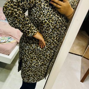 Animal Print Short Shirt Kurti Style