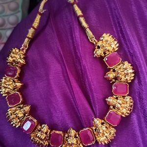 Lakshmi Symbol Gold Plated Fancy Jewellery Set