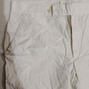 White Cotton Women's Pant