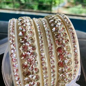 Silver Diamond White Bangles